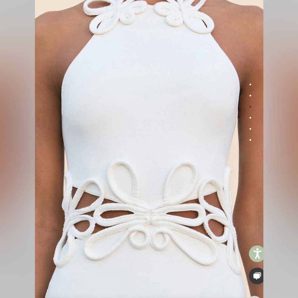 Cult Gaia Jena White Cut-Out Midi Dress - Picture 2 of 6